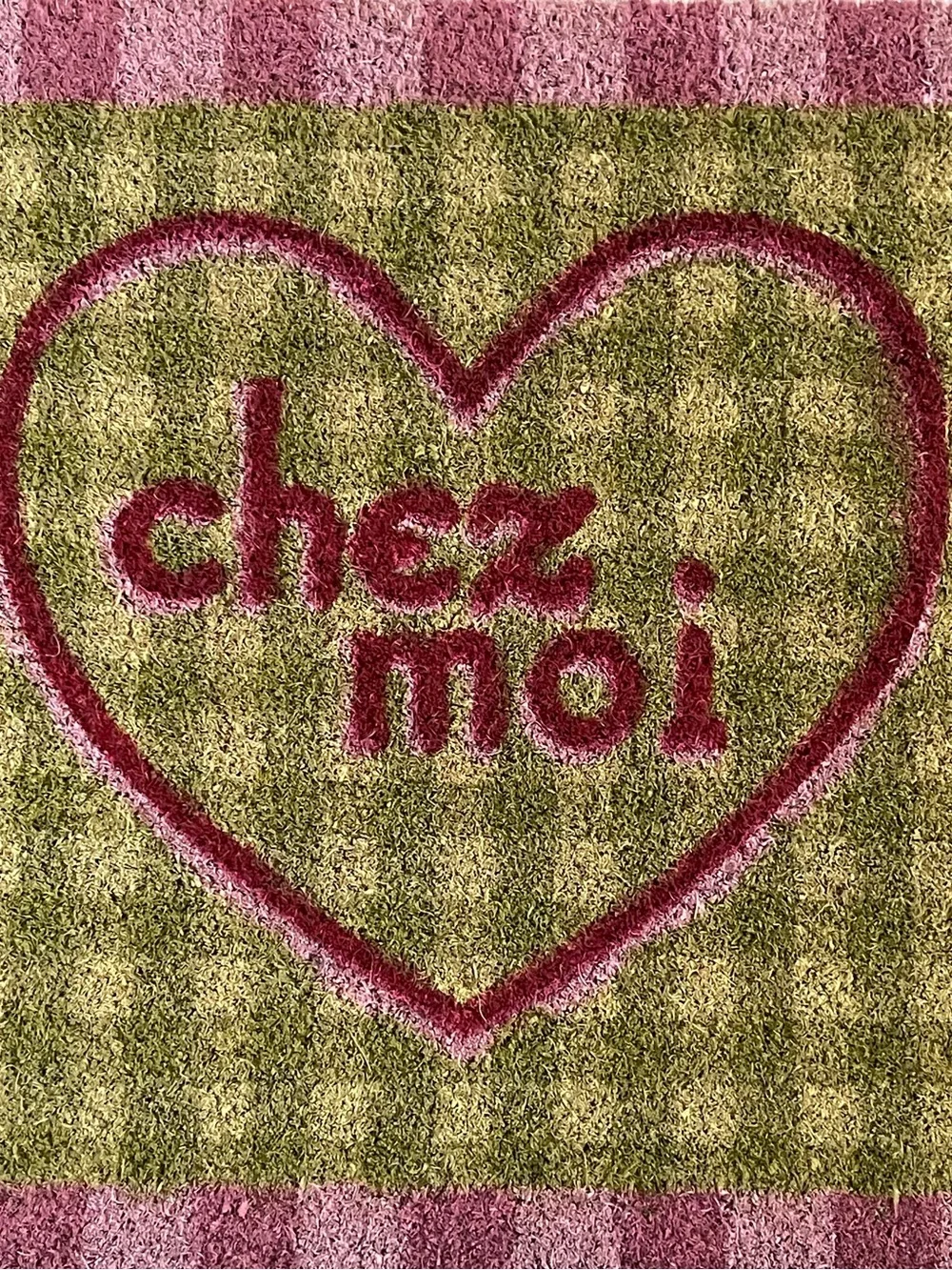 Chez Moi Gingham Coir Printed Door Mat from Anthropologie.